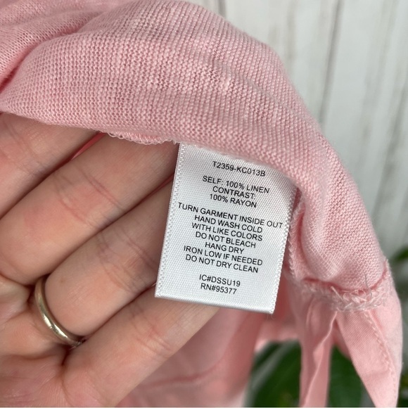 Sanctuary NWT pink peach linen top large - Picture 4 of 5